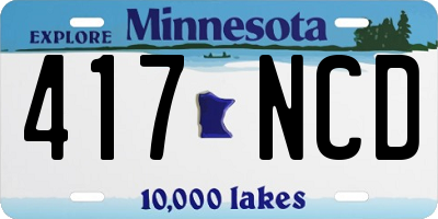 MN license plate 417NCD