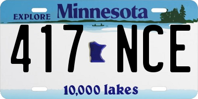 MN license plate 417NCE