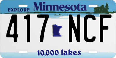 MN license plate 417NCF