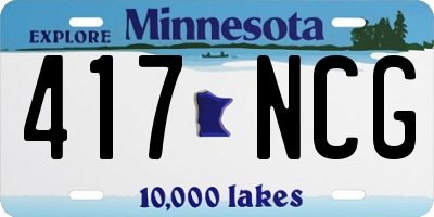MN license plate 417NCG