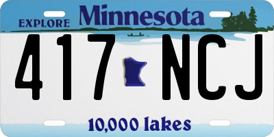 MN license plate 417NCJ