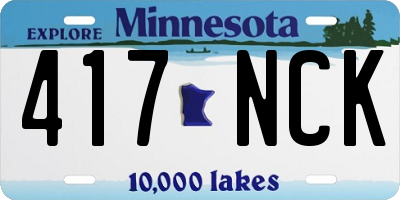 MN license plate 417NCK