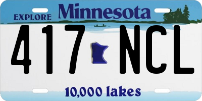 MN license plate 417NCL