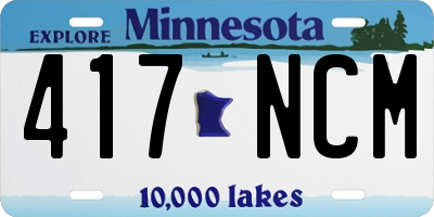 MN license plate 417NCM