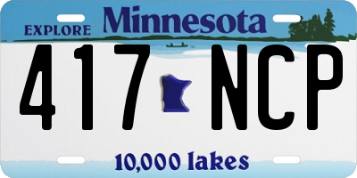 MN license plate 417NCP