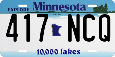 MN license plate 417NCQ