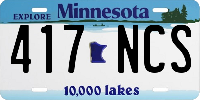 MN license plate 417NCS