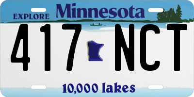 MN license plate 417NCT
