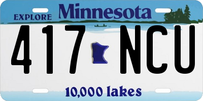 MN license plate 417NCU