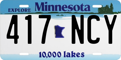 MN license plate 417NCY