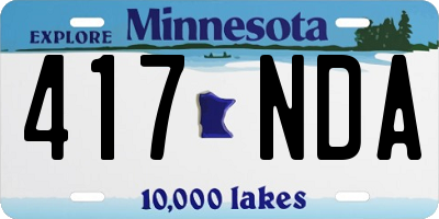 MN license plate 417NDA