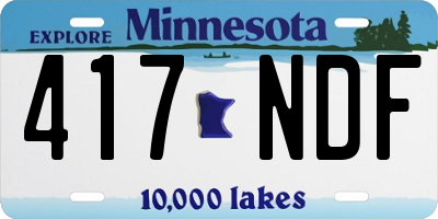 MN license plate 417NDF