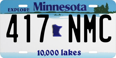 MN license plate 417NMC