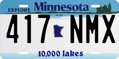 MN license plate 417NMX