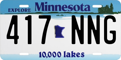 MN license plate 417NNG