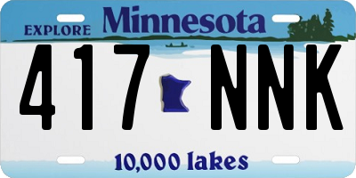 MN license plate 417NNK
