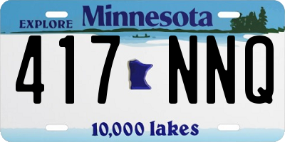 MN license plate 417NNQ