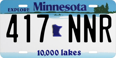 MN license plate 417NNR