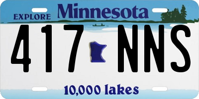 MN license plate 417NNS