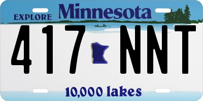 MN license plate 417NNT