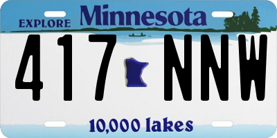 MN license plate 417NNW