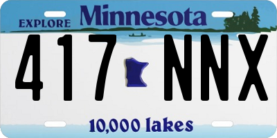 MN license plate 417NNX