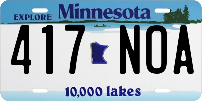 MN license plate 417NOA