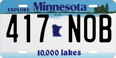 MN license plate 417NOB