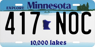 MN license plate 417NOC