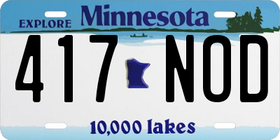 MN license plate 417NOD