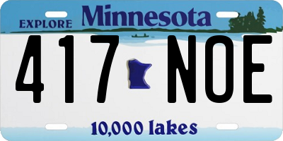 MN license plate 417NOE
