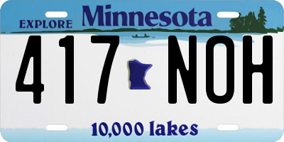MN license plate 417NOH