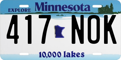 MN license plate 417NOK