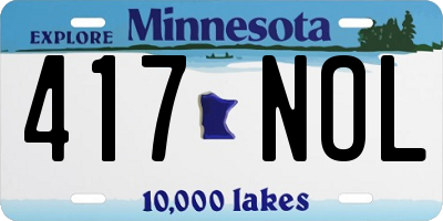 MN license plate 417NOL