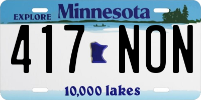 MN license plate 417NON