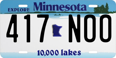 MN license plate 417NOO