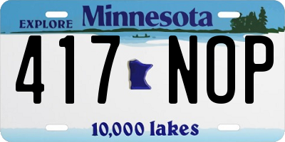 MN license plate 417NOP