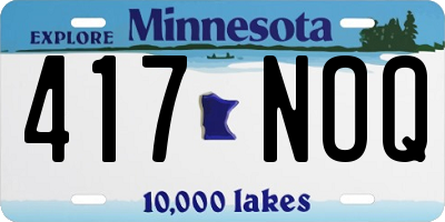 MN license plate 417NOQ