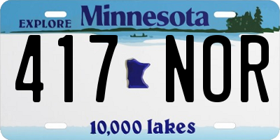 MN license plate 417NOR