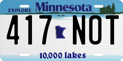 MN license plate 417NOT