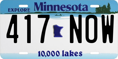 MN license plate 417NOW