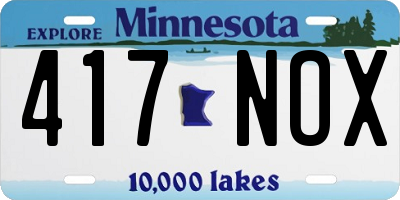 MN license plate 417NOX