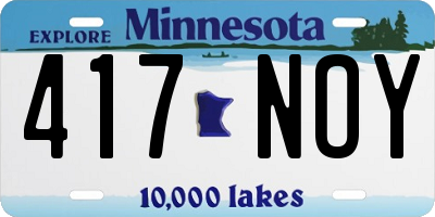 MN license plate 417NOY