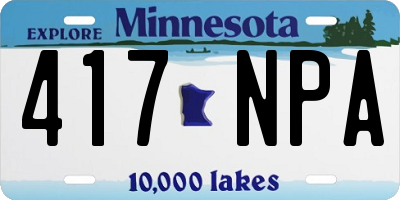 MN license plate 417NPA