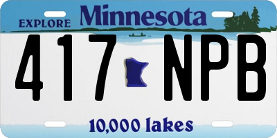 MN license plate 417NPB