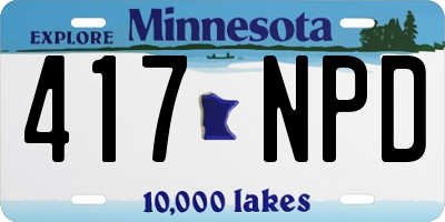 MN license plate 417NPD