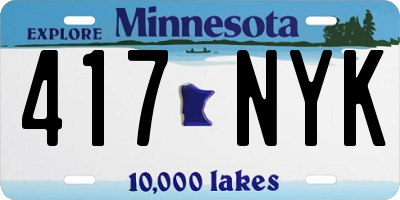 MN license plate 417NYK