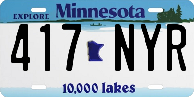 MN license plate 417NYR