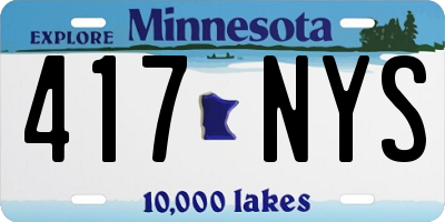 MN license plate 417NYS