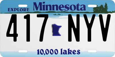 MN license plate 417NYV
